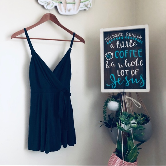 kimchi blue veruca cupro skorted wrap romper dress - Picture 6 of 6